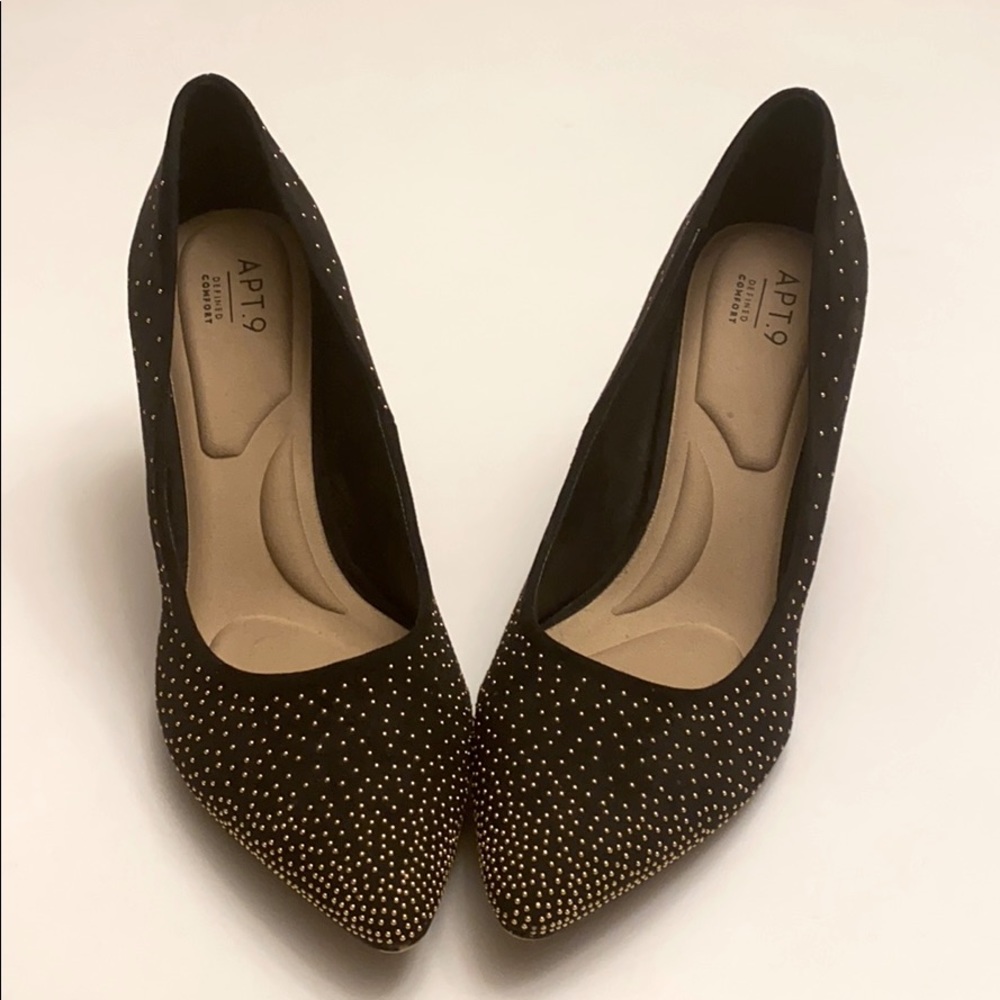 Apt. 9 Black & Gold 3” Heels